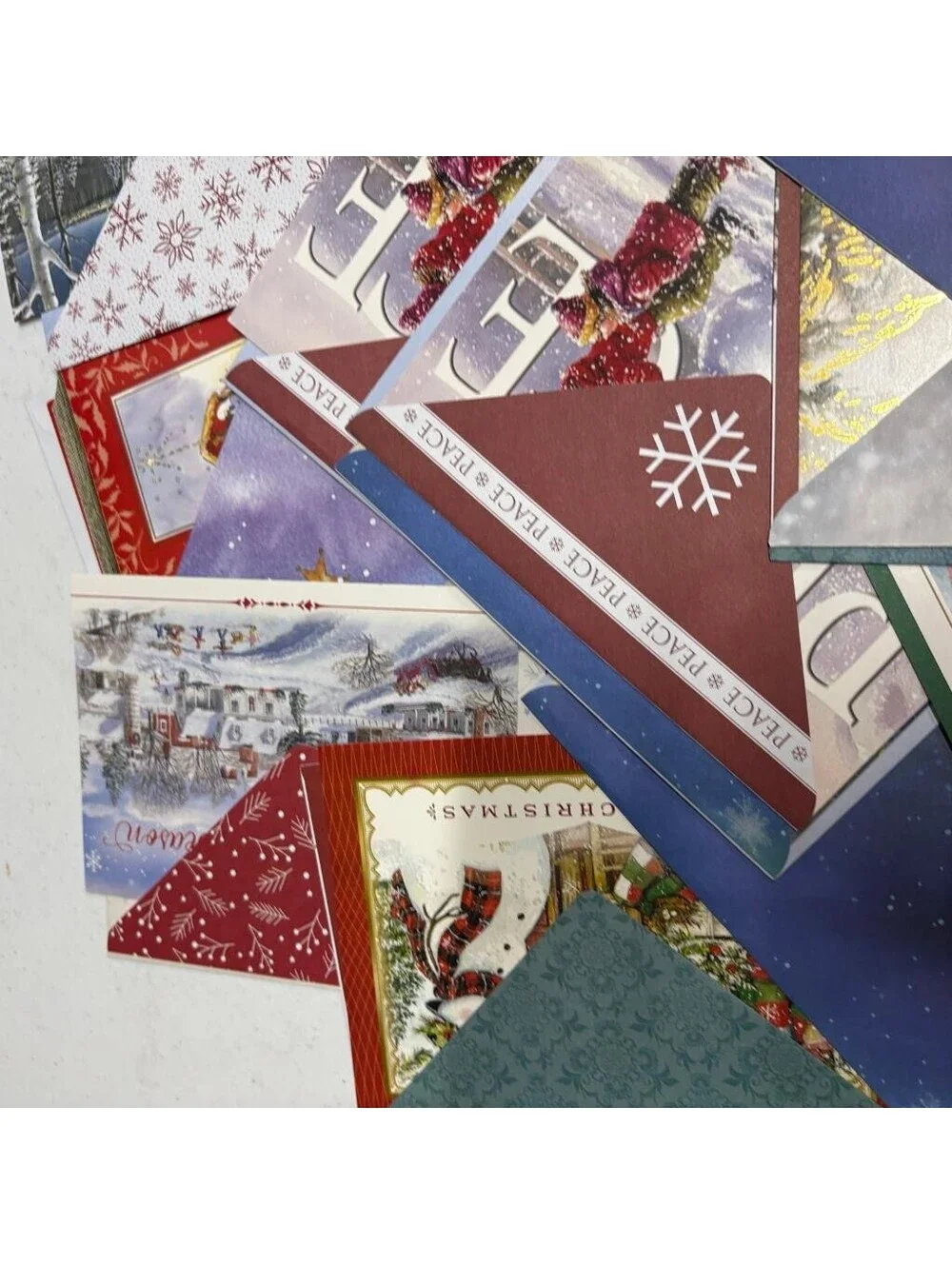 Vintage Christmas Greeting Cards Lot Mixed Assortment Holiday Winter Scenes